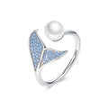 925 Sterling Silver Pearl Tail Ring - BuzzerFish