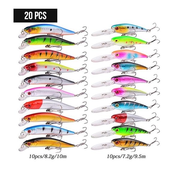 Fishing Lure Bundle Kit#1 20 PCS - BuzzerFish BUZZERFISH Fishing Lure Bundle Kit#1 20 PCS - BuzzerFish BUZZERFISH