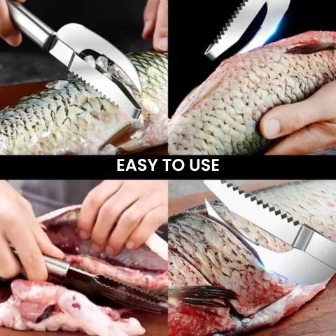ScaleSniper® 3 in 1: Cut, Scrape, Dip Fish Scale Knife - BUZZERFISH